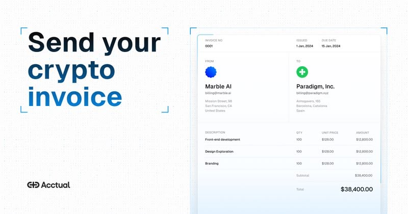 Online Crypto Invoice Generator | Acctual