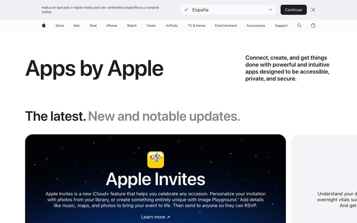 Screenshot of Apps by Apple
