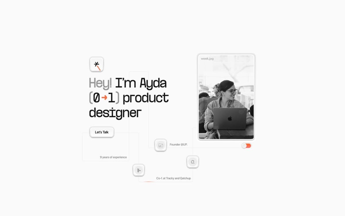 Screenshot of Ayda Oz - Senior Product Designer.