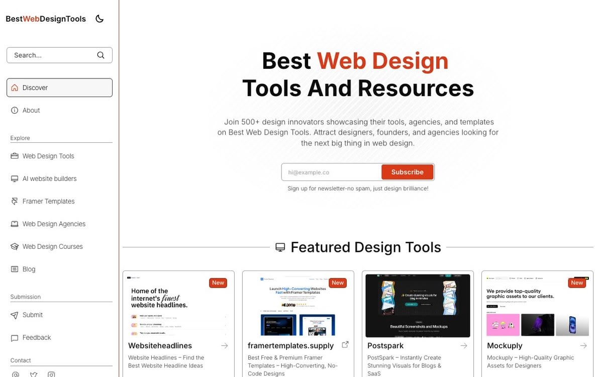 Screenshot of Best Web Design Tools