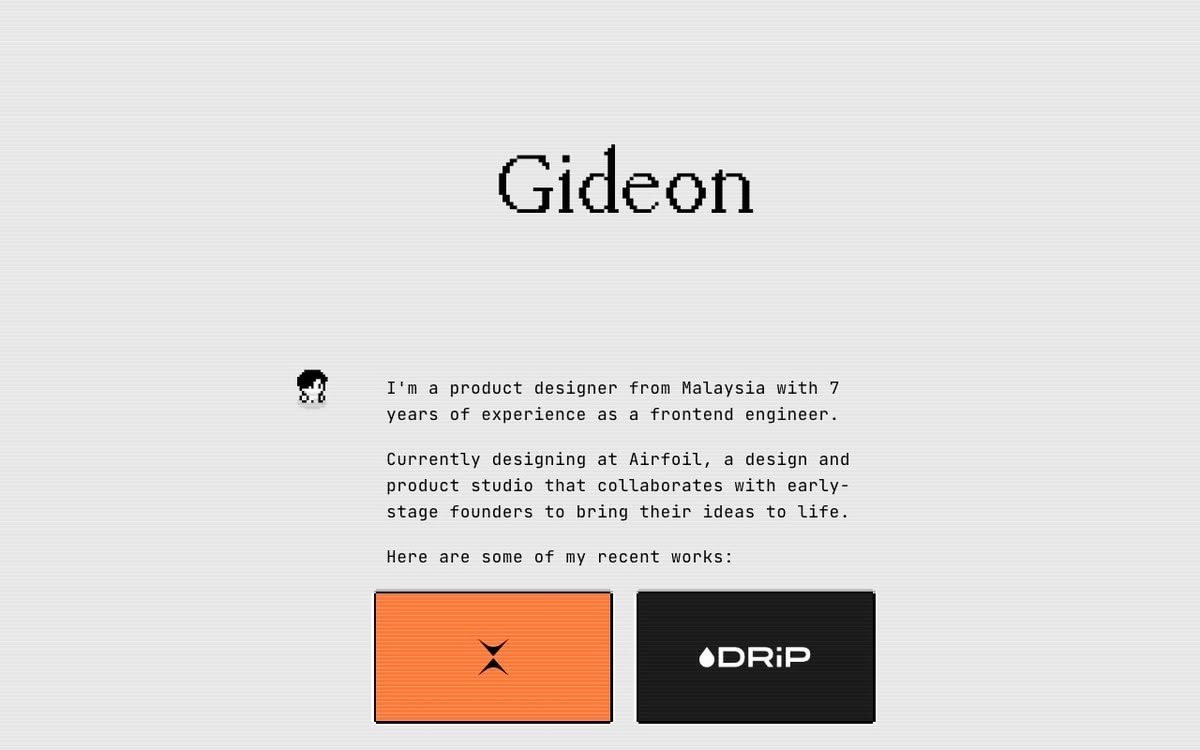 Screenshot of Gideon