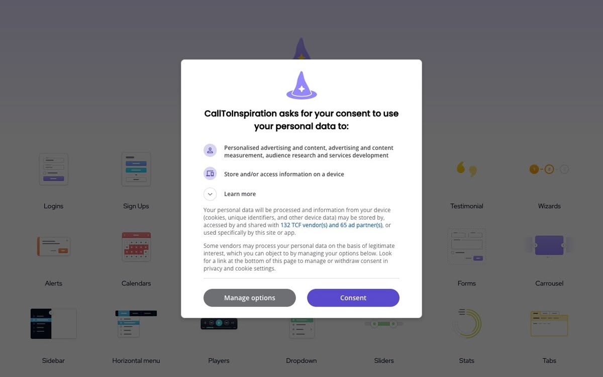 Screenshot of CallToInspiration