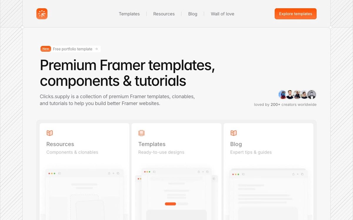 Screenshot of clicks.supply