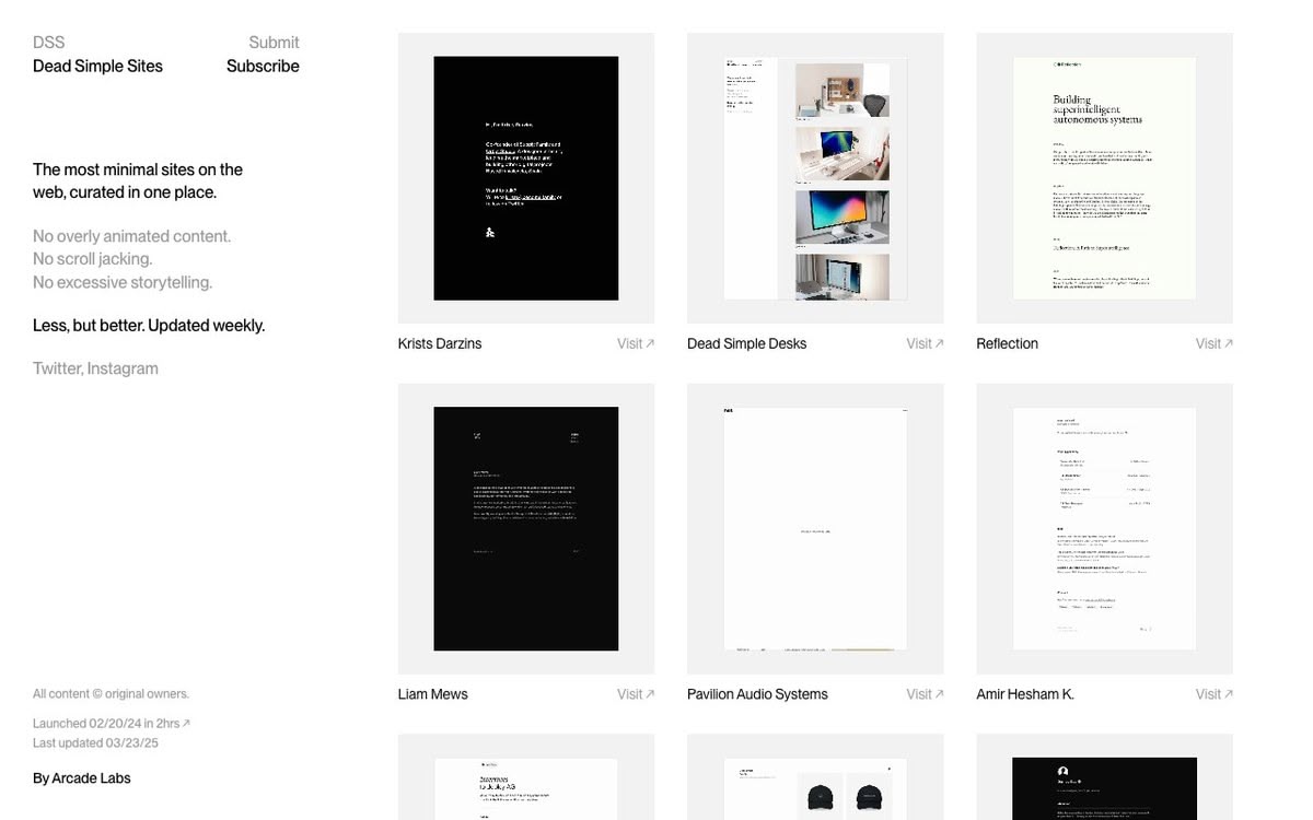 Screenshot of Dead Simple Sites