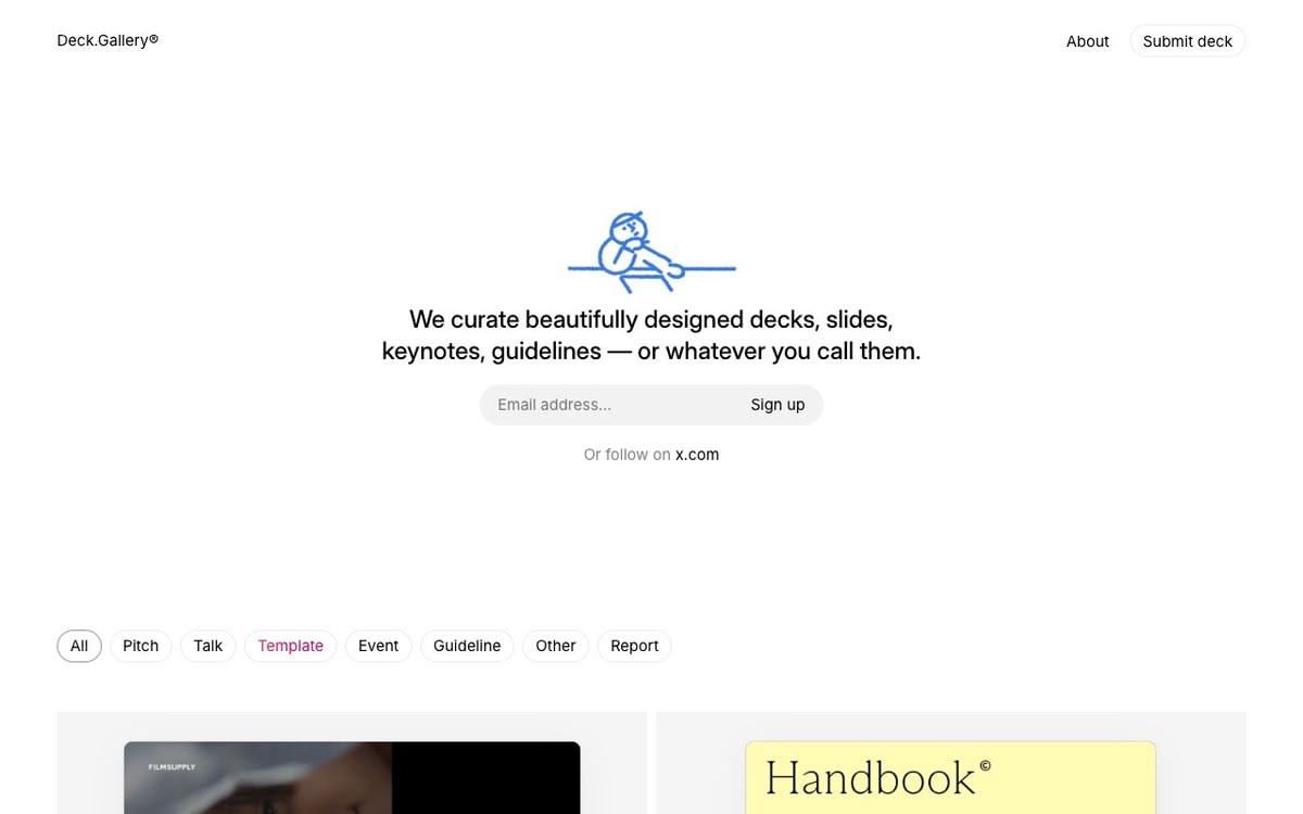 Screenshot of Deck.Gallery