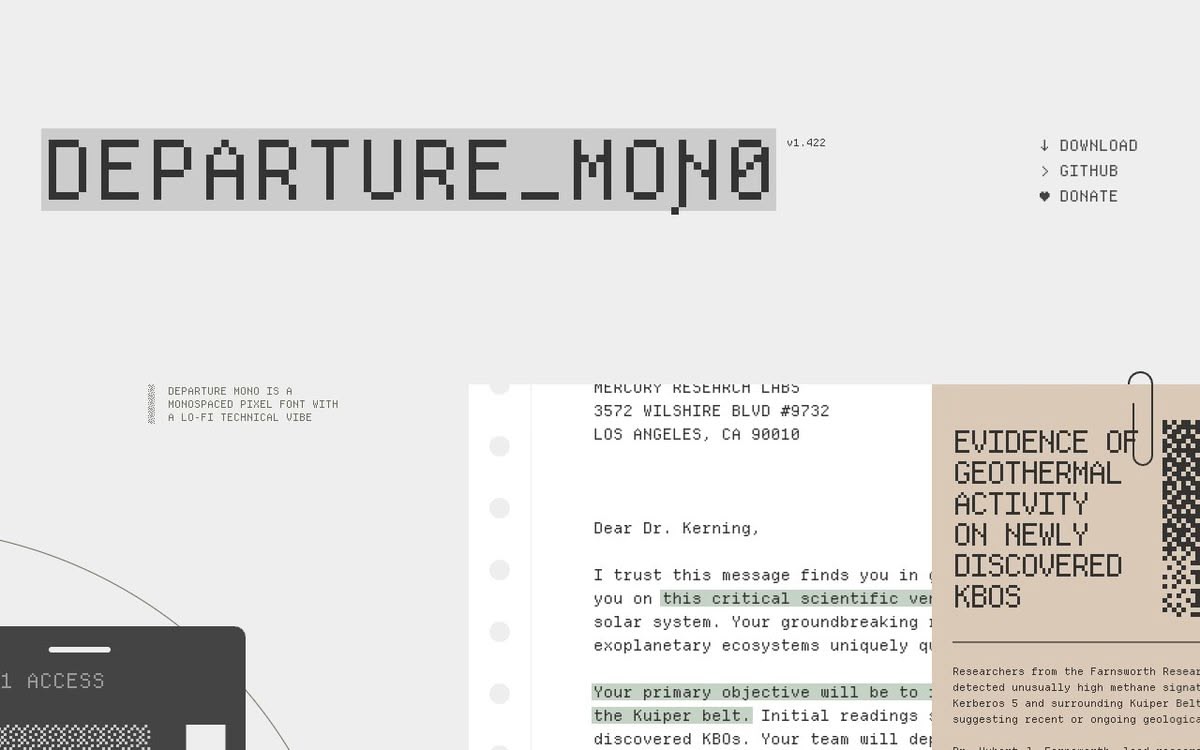 Screenshot of Departure Mono