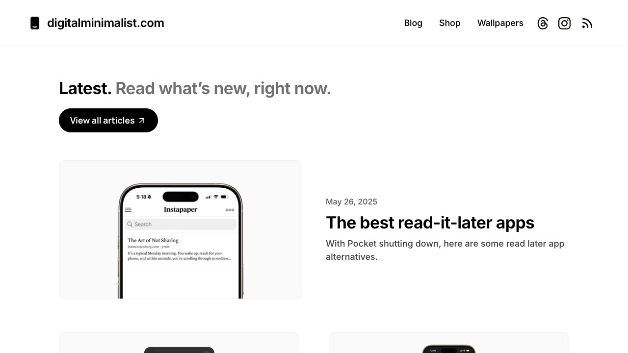 Screenshot of Digital Minimalist