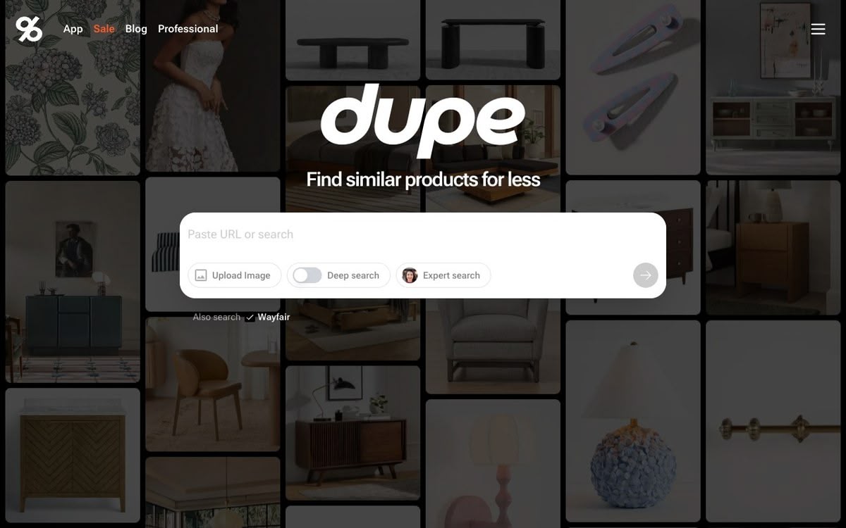 Screenshot of Dupe.com