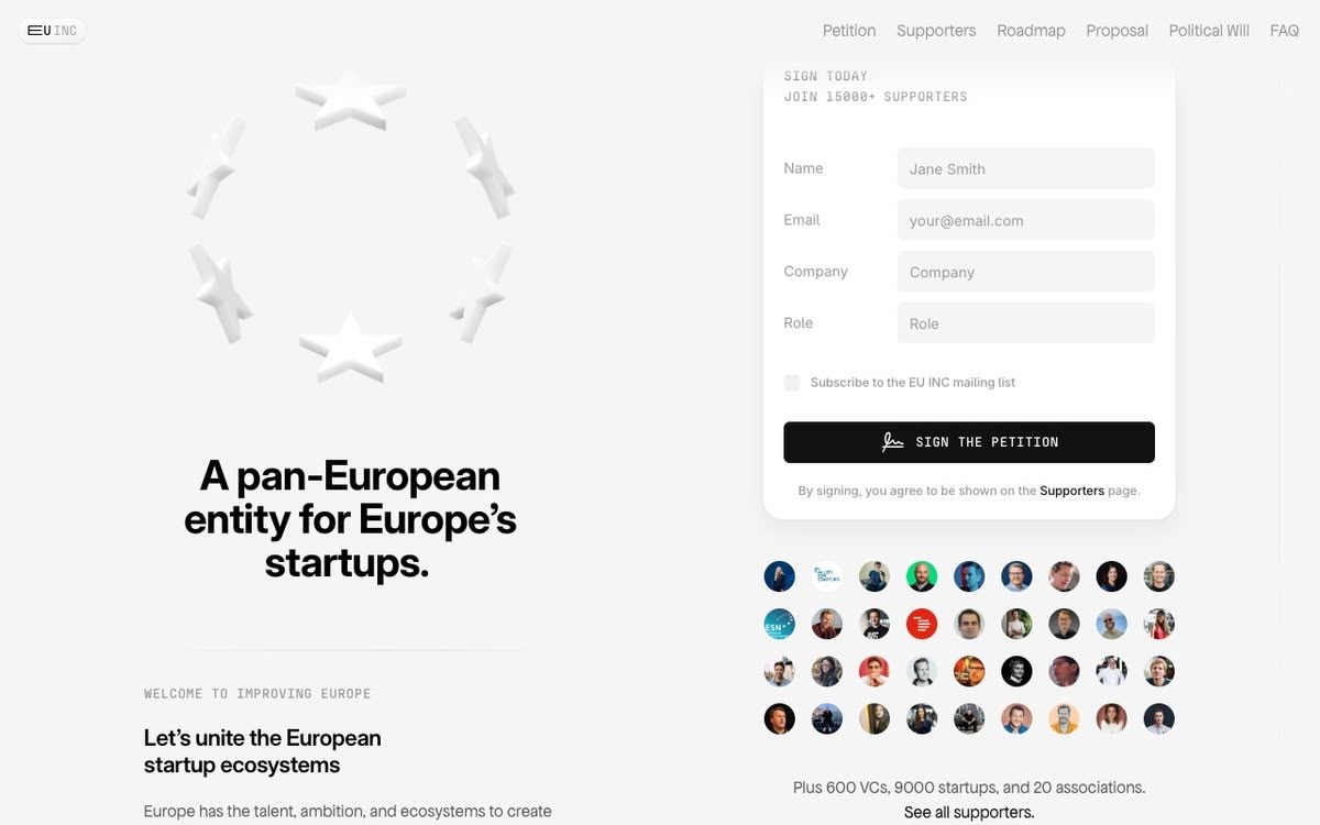Screenshot of EU Inc