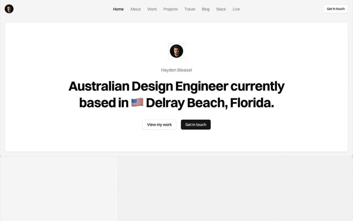 Screenshot of Hayden Bleasel