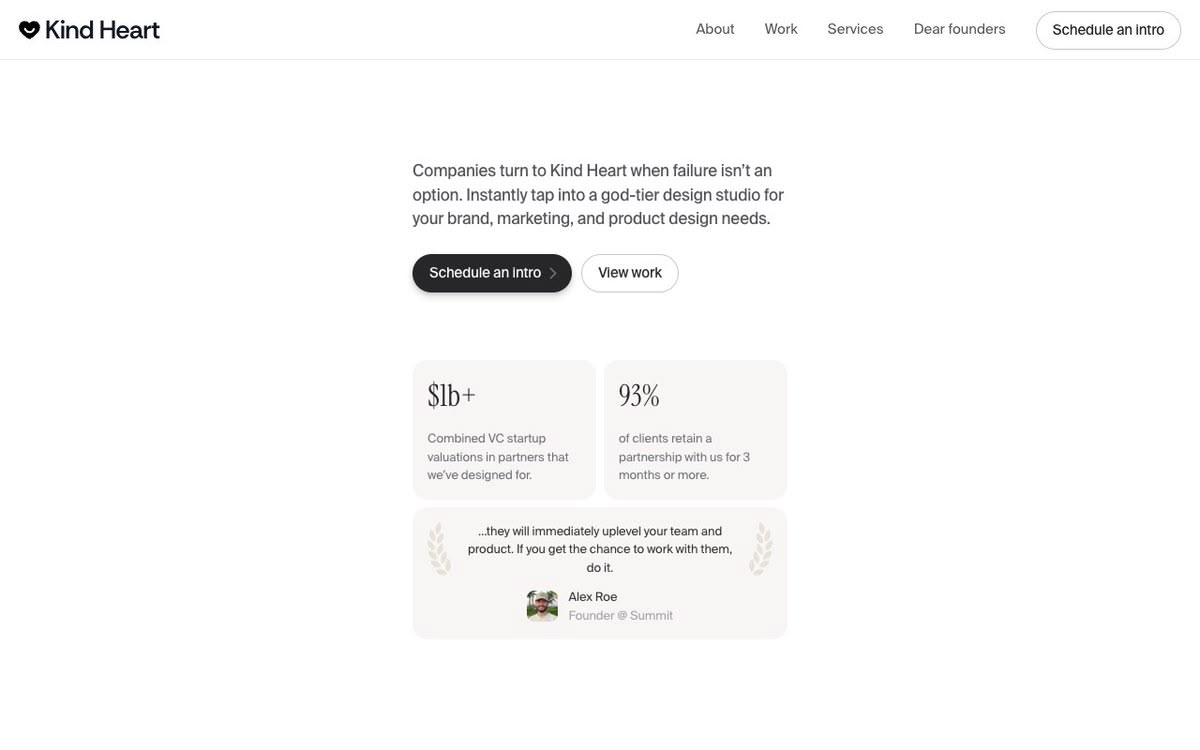 Screenshot of Kind Heart Design