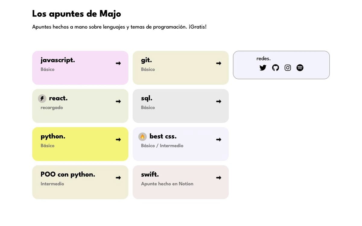 Apuntes de Majo