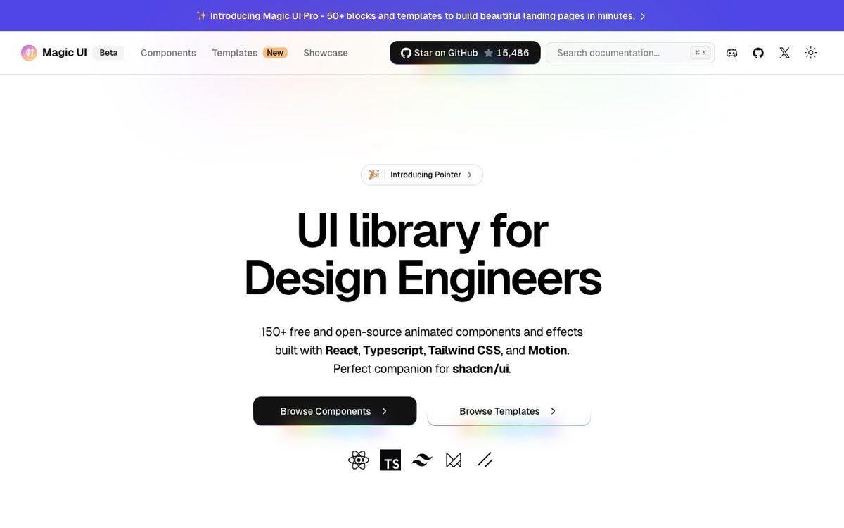 Screenshot of Magic UI