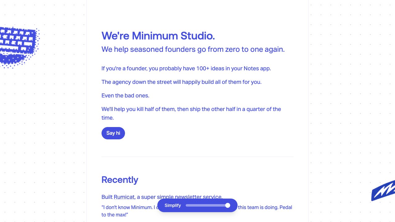 Screenshot of Minimum Studio