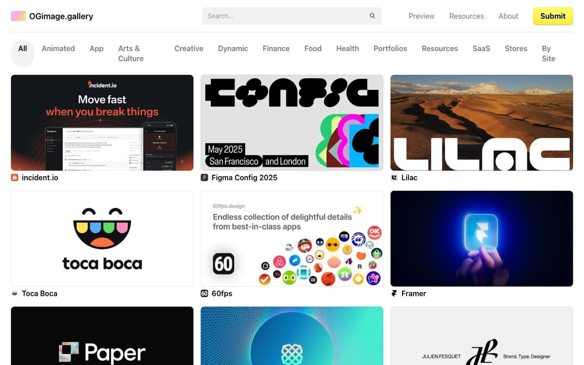 Screenshot of OGimage.gallery