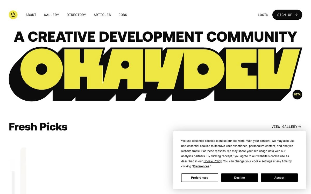 Screenshot of OKAY dev