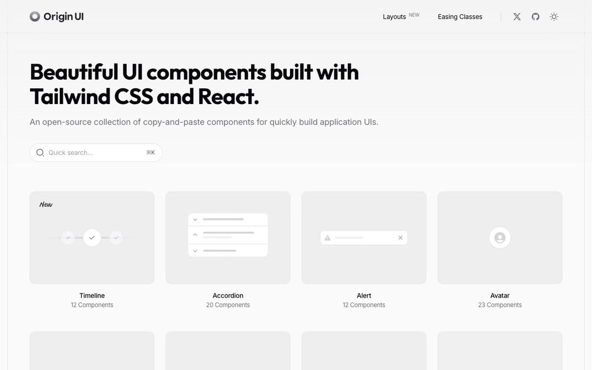 Screenshot of Origin UI