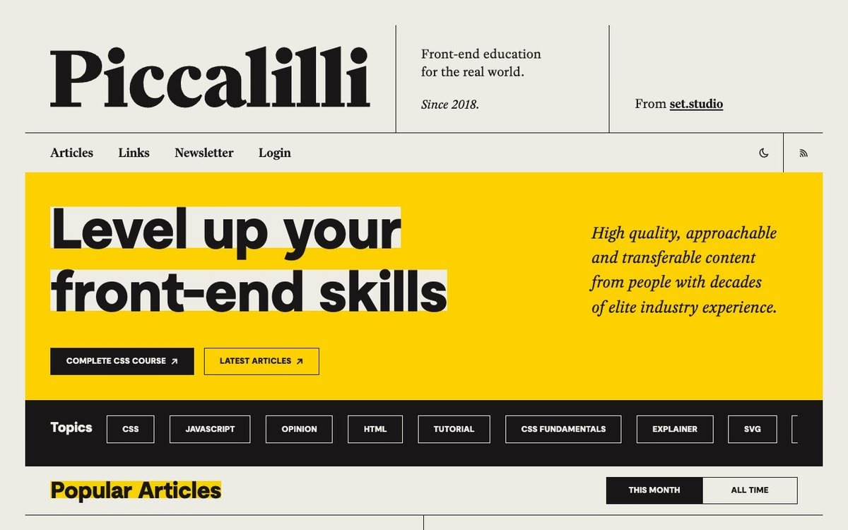 Screenshot of Piccalilli