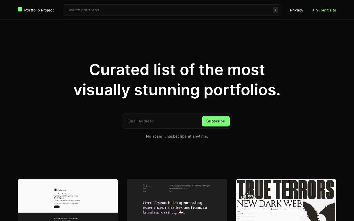 Screenshot of Portfolio Project