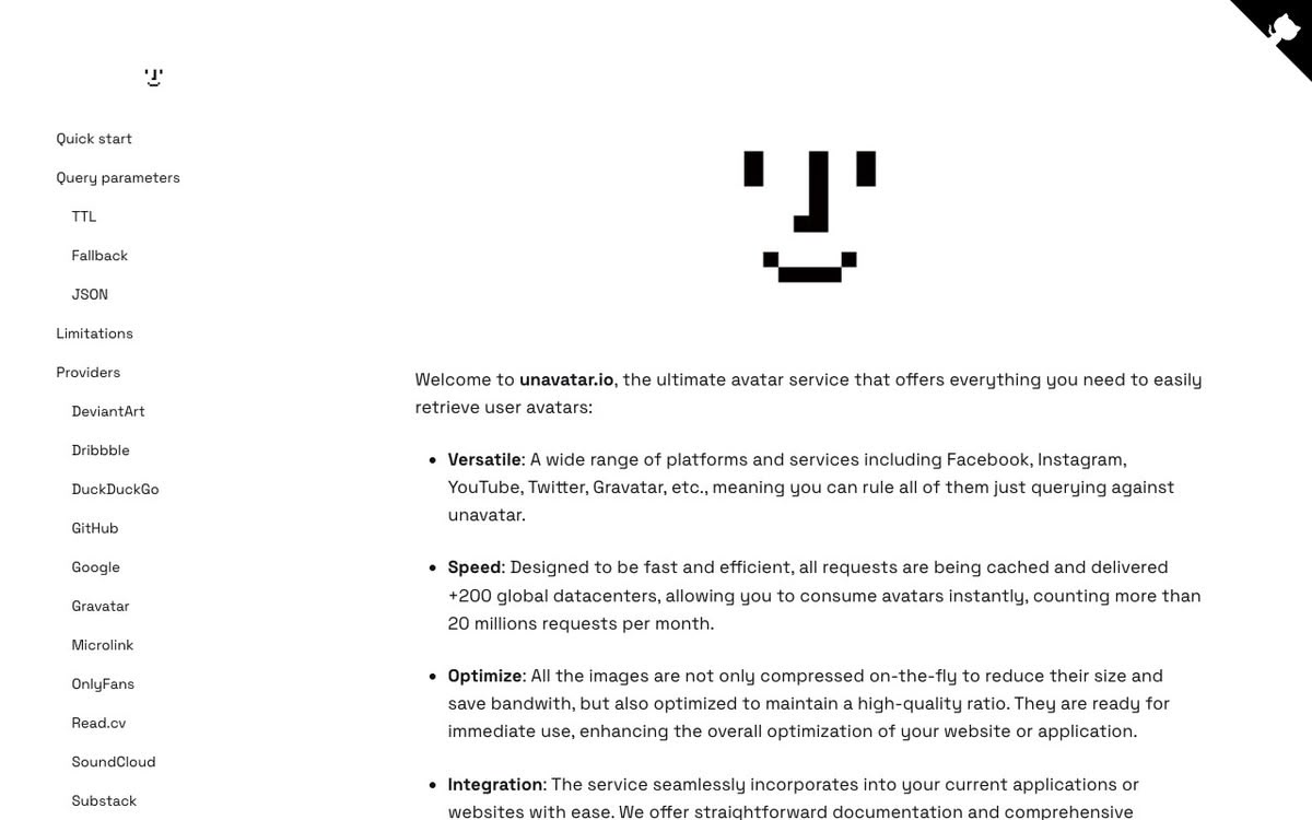 Screenshot of unavatar