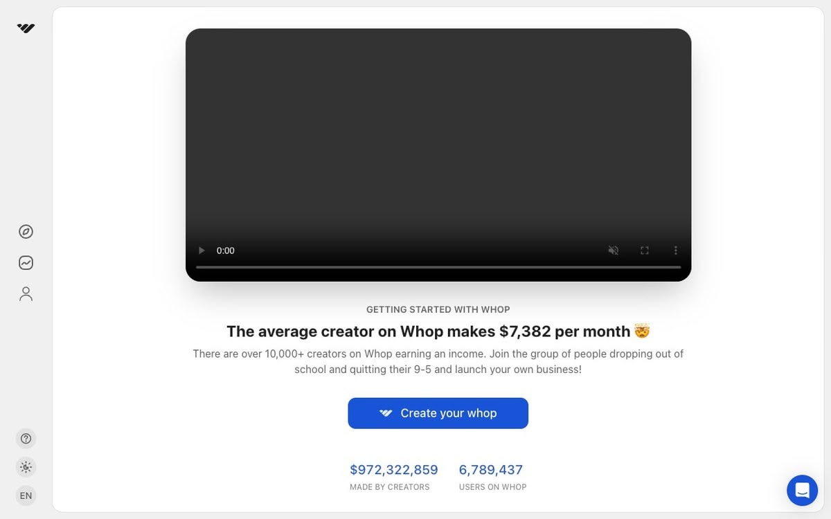 Screenshot of Sell on Whop