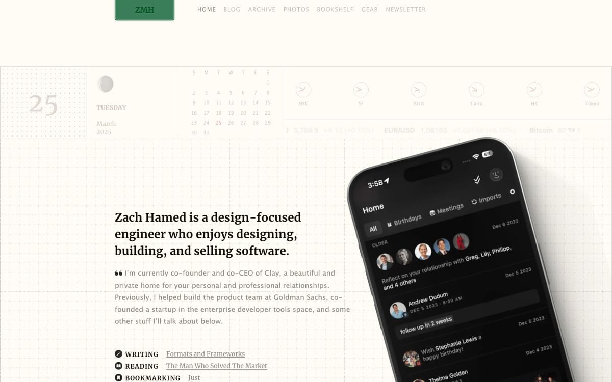 Screenshot of Zachary Hamed